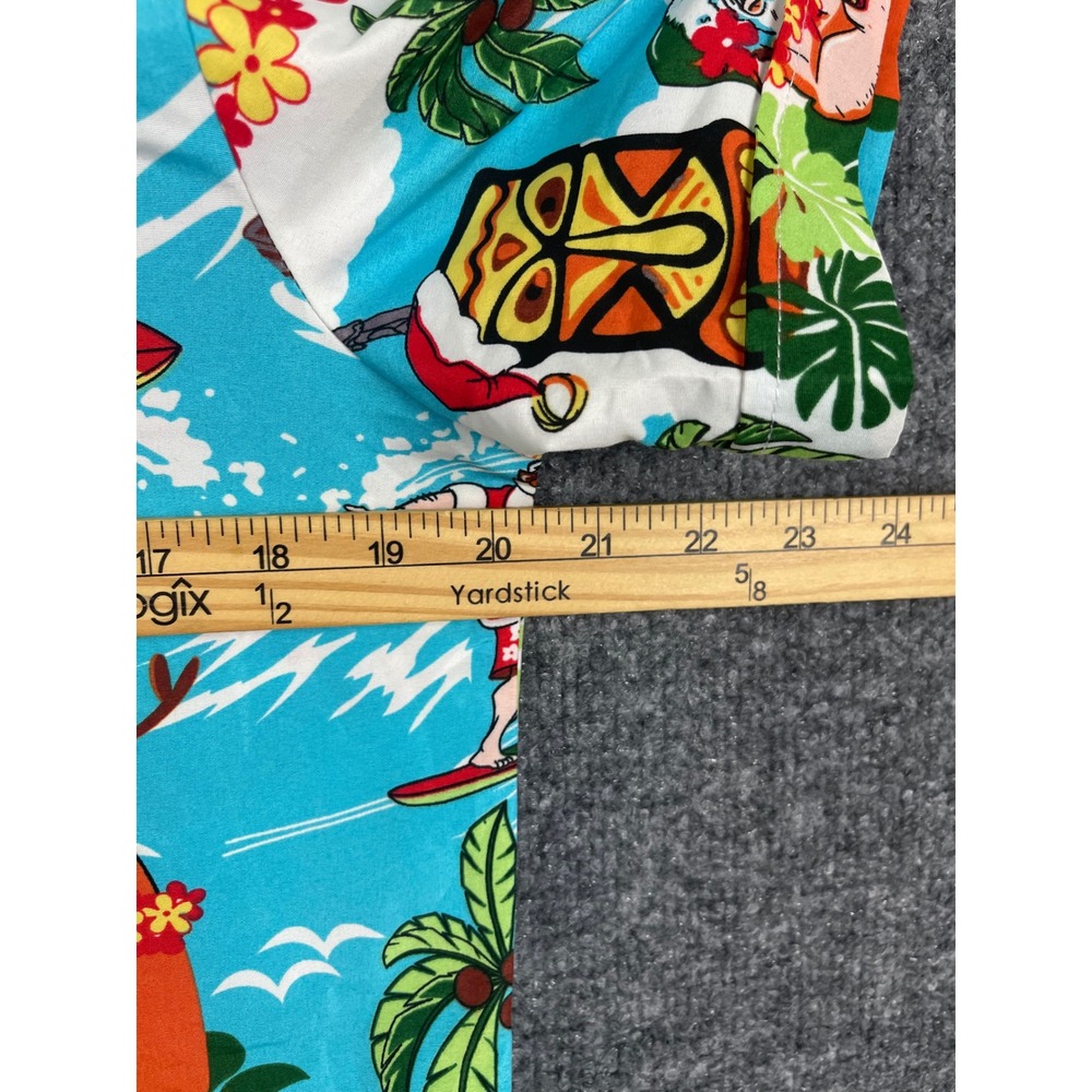 SSLR‎ Button Down Shirt Mens S Blue Excellent Surfing Santa Christmas Tropical - Picture 12 of 12